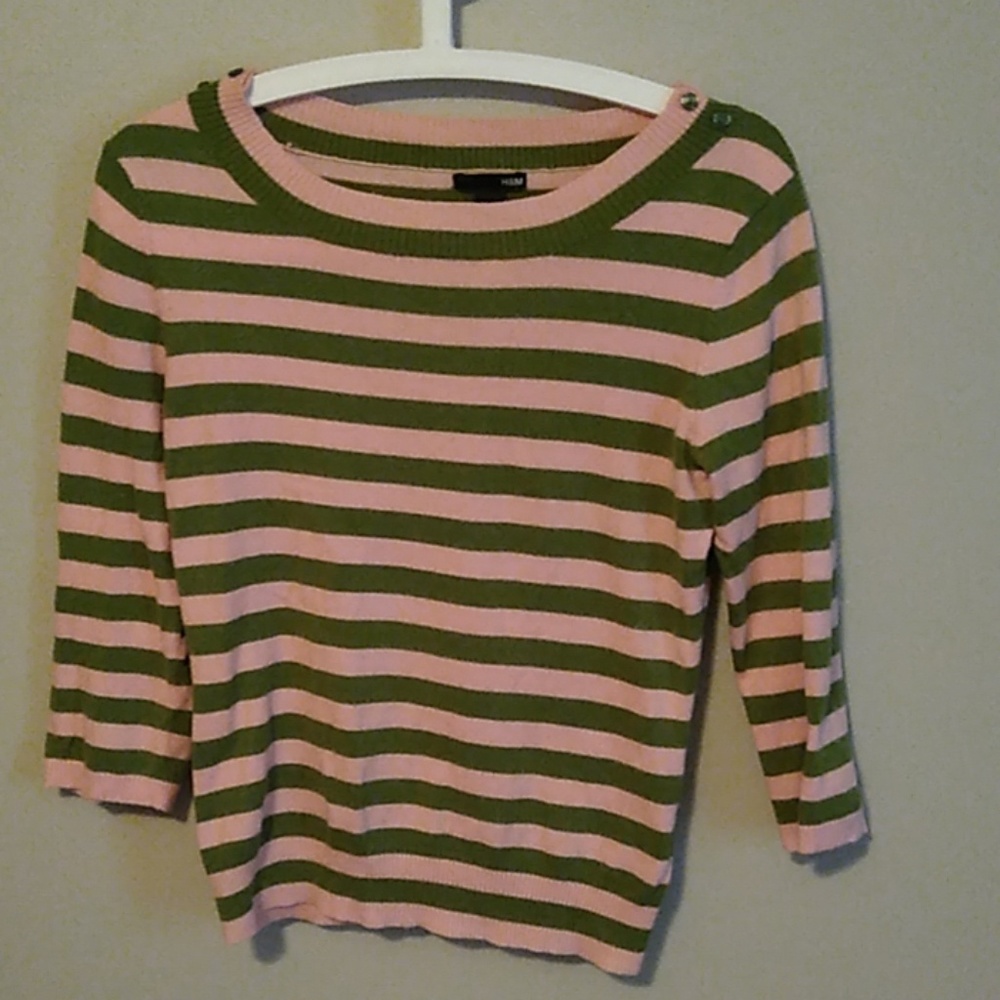 3/4 length sleeve striped sweater